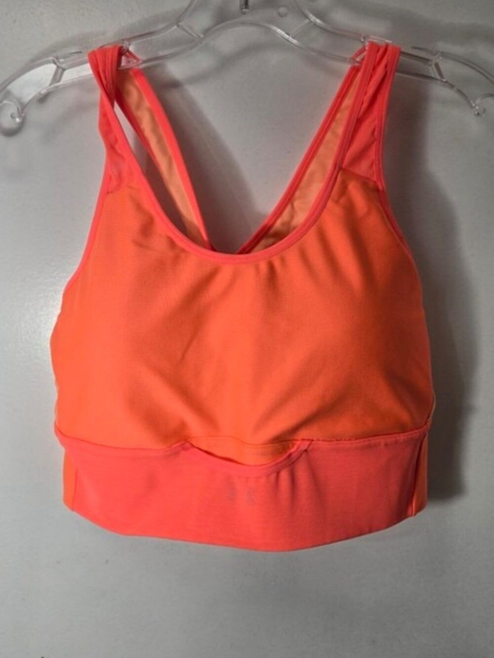 Under Armour Neon Orange Sports Bra Wireless Athleisure Preppy Halloween Large